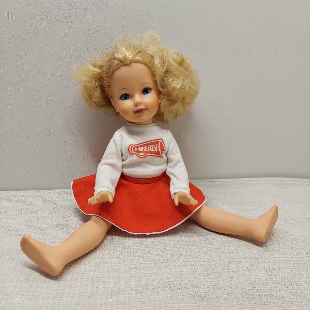 Vintage TOMY Kimberly Doll Cheerleader Blonde Blue Eyes 15" Toy